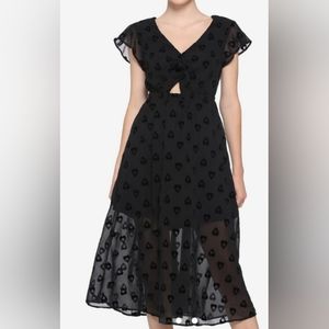Black Planchette Midi Dress